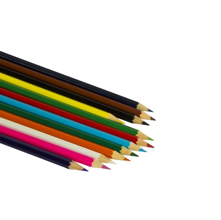 Different color pencils isolated on white backgroundの写真素材