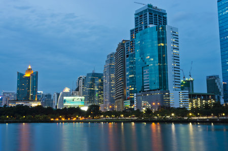 Central park at night,Bangkok,Thailand