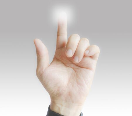Finger isolated pressing virsual  screenの写真素材