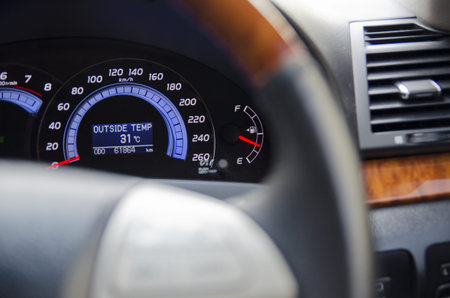 Close up of dashboard on luxury car,Focus on Dash board