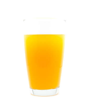 Fresh orange juice in the glass , isolated on white backgroundの写真素材