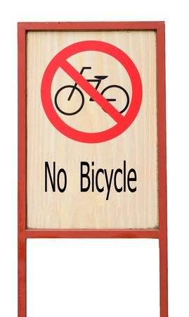 No Bicycle sign , isolated on white backgroundの写真素材