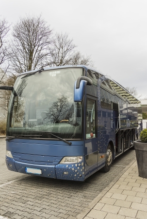 Coach bus outside the hotel waiting for passengerのeditorial素材
