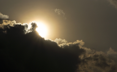 sunset and beautiful cloudy skyの写真素材