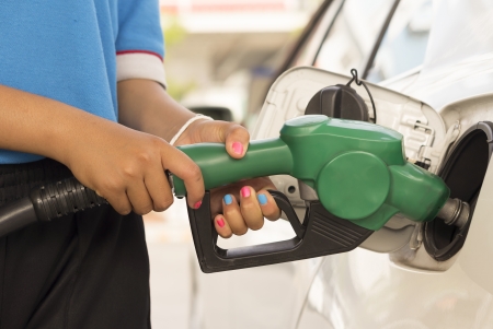 Car refuel in gas stationの写真素材