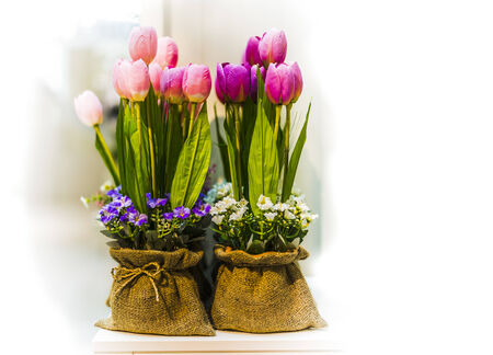 Decoration artificial flower , on white backgroundの写真素材