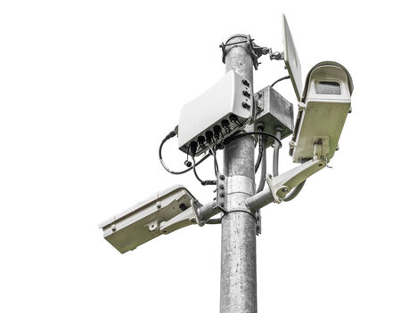 Camera cctv , isolated on white backgroundの写真素材
