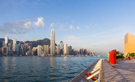 Hong Kong harbour in the morningの写真素材