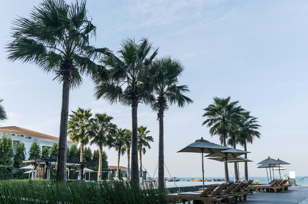 Outdoor resort pool in asia tourist islandsのeditorial素材