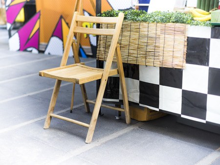 Wood chair in the marketの写真素材