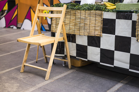 Wood chair in the marketの写真素材
