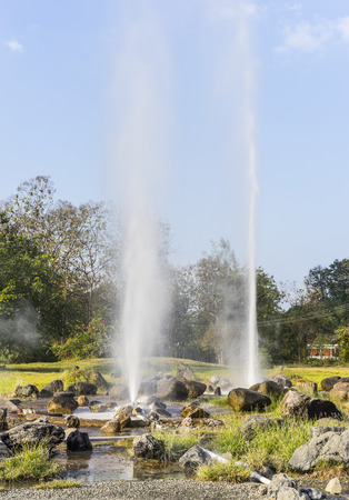 Famous hot spring in Thailand , Sankampaeng : ChiangMaiの写真素材