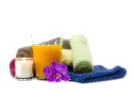 Luxury spa treatment , isolated on white background and depth of fieldの写真素材