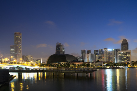 Singapore cityscape at nightのeditorial素材