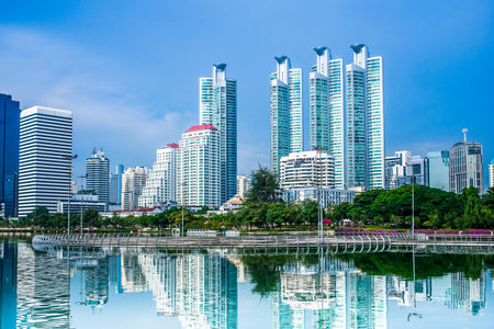 Bangkok cityscape , Park in the city , Bangkok,Thailand