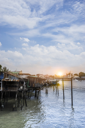 Old waterfront home , Bangkok : Thailandの写真素材