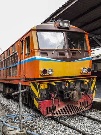 Train at Bangkok railway station of Thailandのeditorial素材