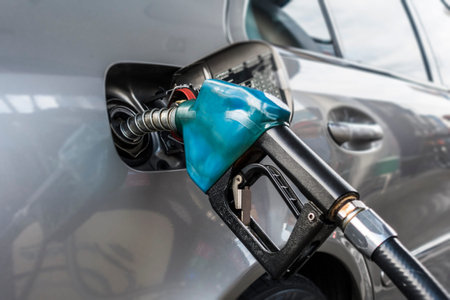 Car refuel in gas station