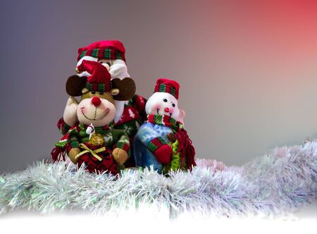 Christmas  doll decoration / Snowman and Santa clausの写真素材