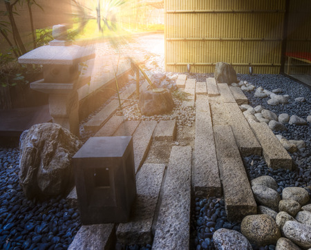 Interior decoration with Japanese Garden in the morningの写真素材