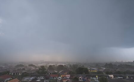 Heavy rain over the cityの写真素材