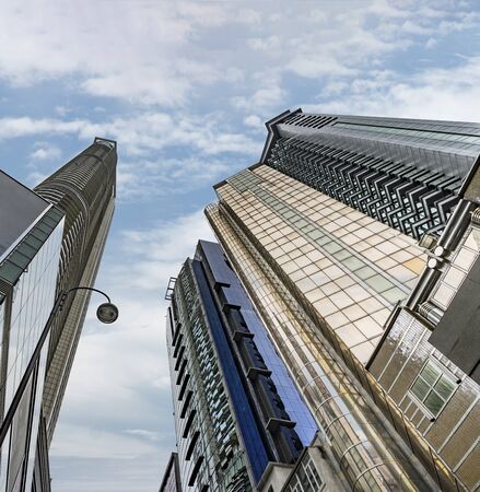 High angle view of modern architectureの写真素材