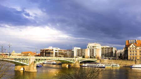 Cityscape under cloudy sky : Pragueの写真素材
