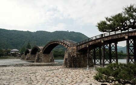 Kintai-Kyo, Wooden bridge : The famous landmark of Iwakuni, Japanのeditorial素材