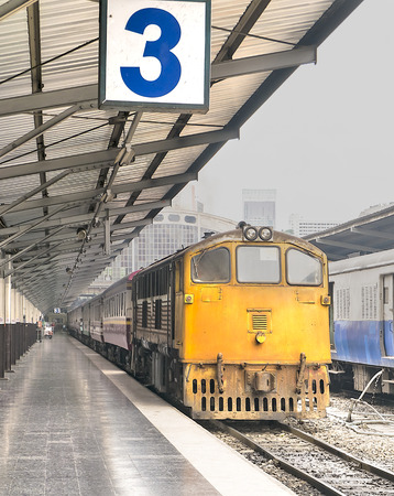 Bangkok. railway station. The train at the platformの写真素材