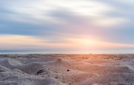 Tranquil beach and beautiful sky in the morning at Southern of Thailandの写真素材