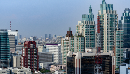 Urban skyline of Bangkok cityscape : Thailandの写真素材