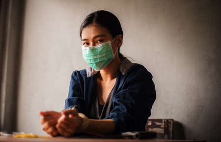 Trafficked human traffickers. Women violence. Abused and tortured concept. Human trafficking concept. Stop violence against Women. International women's Day. Stop abusing violence. selected focusの写真素材