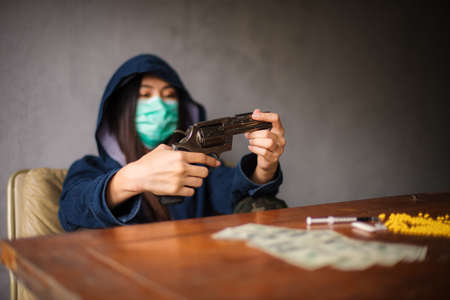 Trafficked human traffickers. Women violence. Abused and tortured concept. Human trafficking concept. Stop violence against Women. International women's Day. Stop abusing violence. selected focusの写真素材