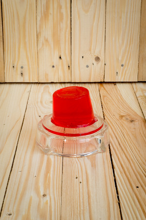 Jelly on glass in Valentine's Dayの写真素材