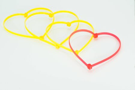 Heart pattern background Made of cable tiesの写真素材