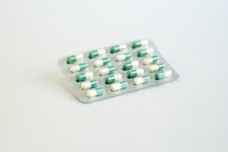 pills isolated on white backgroundの写真素材