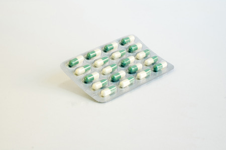 pills isolated on white backgroundの写真素材