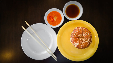 Chinese bun . fried steamed dumpling ( Dim Sum )