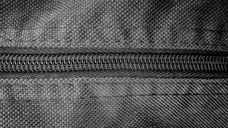 Black Steel zippers fastener in closed and opened positions For Fashion Clothes accessory ....
