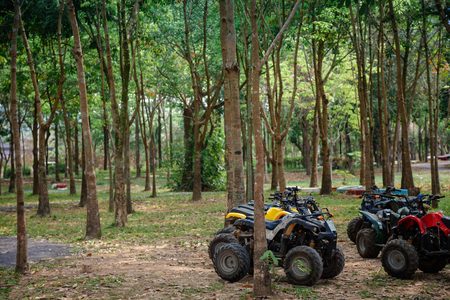 ATV 4x4 Extreme rider get ready to Journey through the jungle with Off-road atv carの写真素材