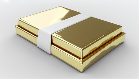 a lot of Gold bullion and gold coins. Golden is business Successful investor or entrepreneur. Gold investment, Financial concept. Generative AI illustrationの素材