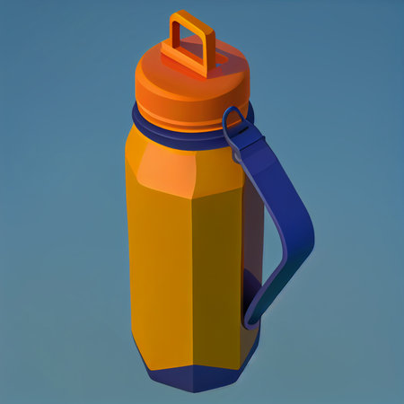 Bottle of water isometric style icon. food and drink made from eco friendly materials concept. water bottle, Generative AI, illustrationの素材