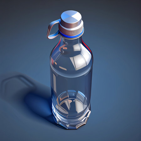 Bottle of water isometric style icon. food and drink made from eco friendly materials concept. water bottle, Generative AI, illustrationの素材