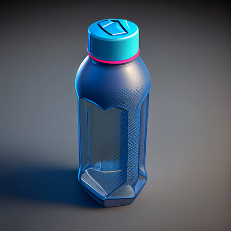 Bottle of water isometric style icon. food and drink made from eco friendly materials concept. water bottle, Generative AI, illustrationの素材