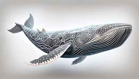 flying whale go to the moon. Cryptocurrency whale holder and buyer with soaring stock trading pricesの素材