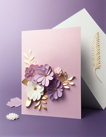 Card for Mother's Day Wishes If you are celebrating. Frame decorated with flowers for Happy Mother's Day Minimal style. Generative AI, illustrationの素材