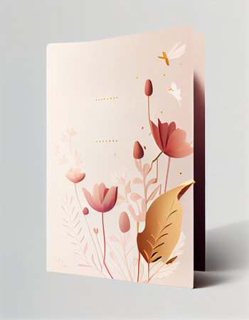 Card for Mother's Day Wishes If you are celebrating. Frame decorated with flowers for Happy Mother's Day Minimal style. Generative AI, illustrationの素材