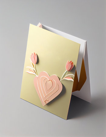 Card for Mother's Day Wishes If you are celebrating. Frame decorated with flowers for Happy Mother's Day Minimal style. Generative AI, illustrationの素材