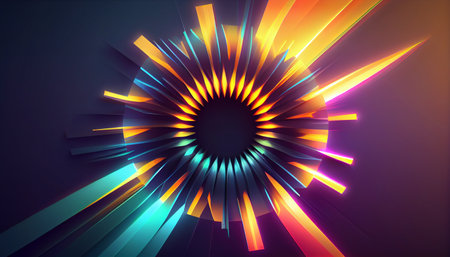 Ultra sharp abstract colorful lens flare fins smooth gradients element cyber, elegant Modern background for design as banner, ads, and presentation concept. Generative AI, illustrationの素材