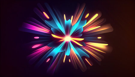 Ultra sharp abstract colorful lens flare fins smooth gradients element cyber, elegant Modern background for design as banner, ads, and presentation concept. Generative AI, illustrationの素材